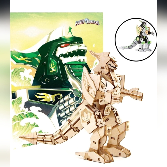 IncrediBuilds: Power Rangers: Dragonzord 3D Wood Model and Poster - Picture 10 of 12